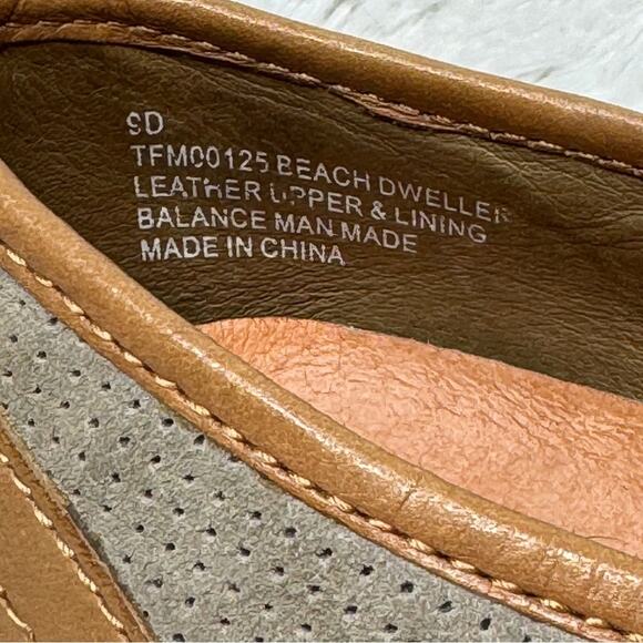 TOMMY BAHAMA / Beach Dweller gray brown perforated slip on loafer sneakers / 9 main image 9